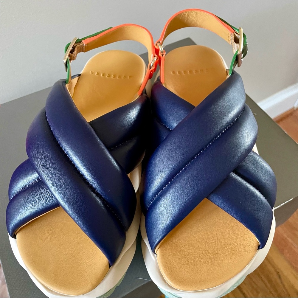 4CCCCEES Mellow Mela Indigo Platform Multicolor Sandals Women’s 38 NEW 4CS300014 - Picture 6 of 15
